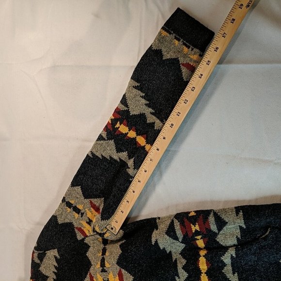 American Eagle Heavy knit Hooded Sweater Hoodie XS Men's Women's Grey Aztec - Picture 14 of 14